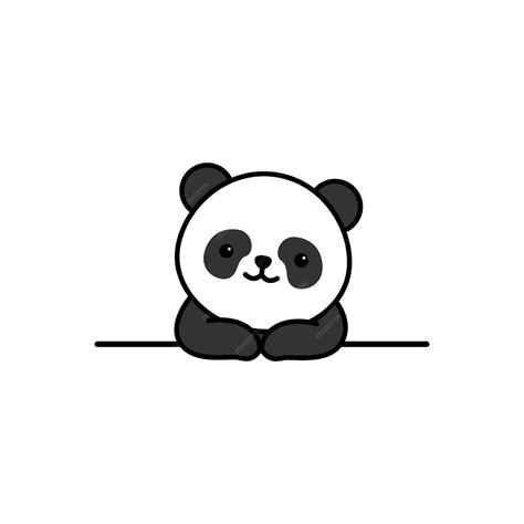 Premium Vector | Cute panda over wall cartoon