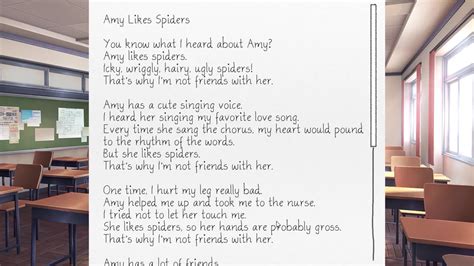 All Doki Doki Literature Club Poems - Amy Likes Spiders - Wattpad