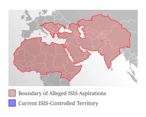 Map : Alleged ISIS Aspirations Compared to Territory Currently Controlled by ISIS - Infographic ...