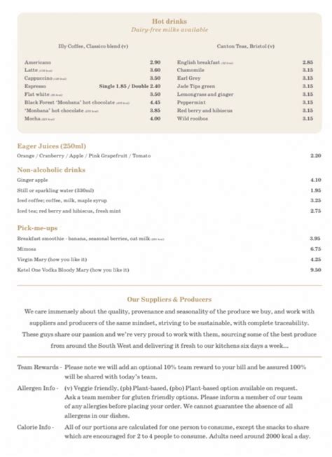 The Castle Inn Wareham's full menu online