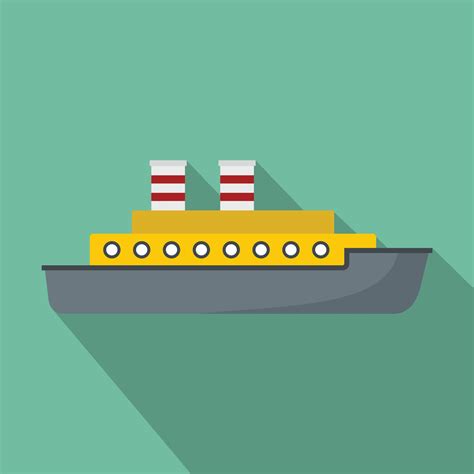 Steamship icon, flat style 14568163 Vector Art at Vecteezy