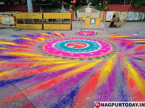 Rangolis of Ram temple, Sangh Parivar leaders at RSS HQ