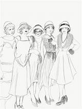 Flapper Girl Drawing At GetDrawings  Free Download sketch template