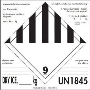 Class 9, UN 1845 Dry Ice Labels by ASC, Inc.