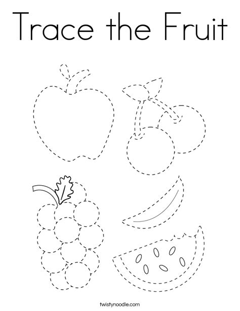 Printable Fruit Tracing Worksheet