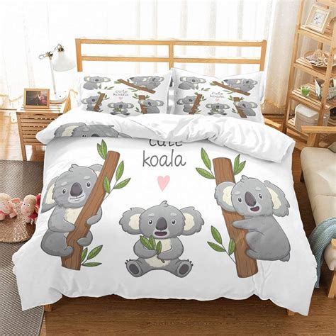 Koala Climing Bedding Set 3PCS Duvet Cover Pillowcase | Etsy