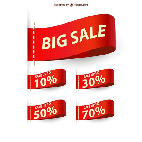 Free Vector | Big sale ribbons sale