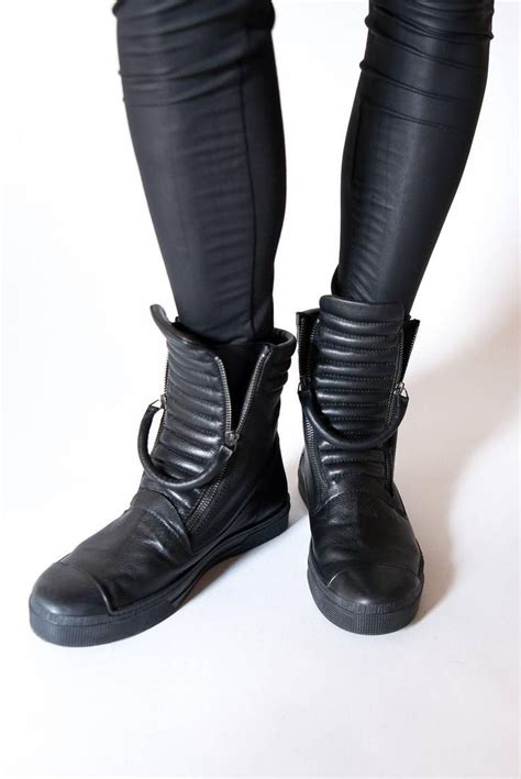 Leather Sneaker Boots, Moto Boots, Winter Boots, Ankle Boots, Women's ...