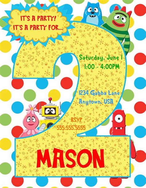 Yo Gabba Gabba Birthday Invitation by Here4TheParty on Etsy, $12.00 ...