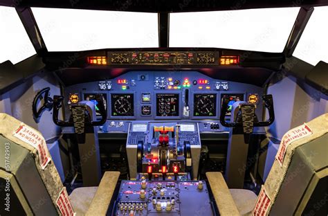 Fotografia do Stock: Cockpit of an homemade Flight Simulator - Boeing ...