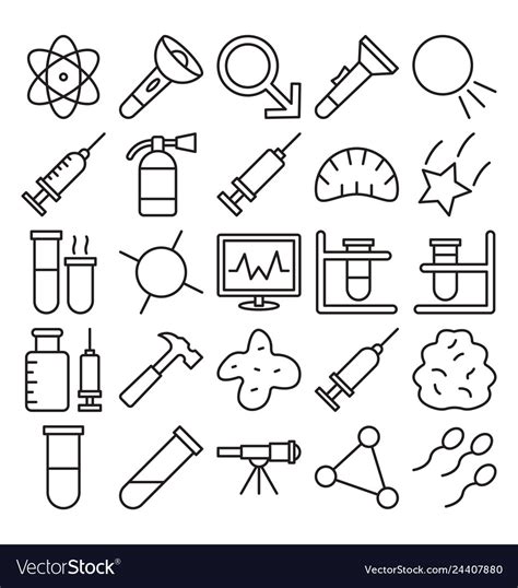 Science and technology isolated icons set Vector Image