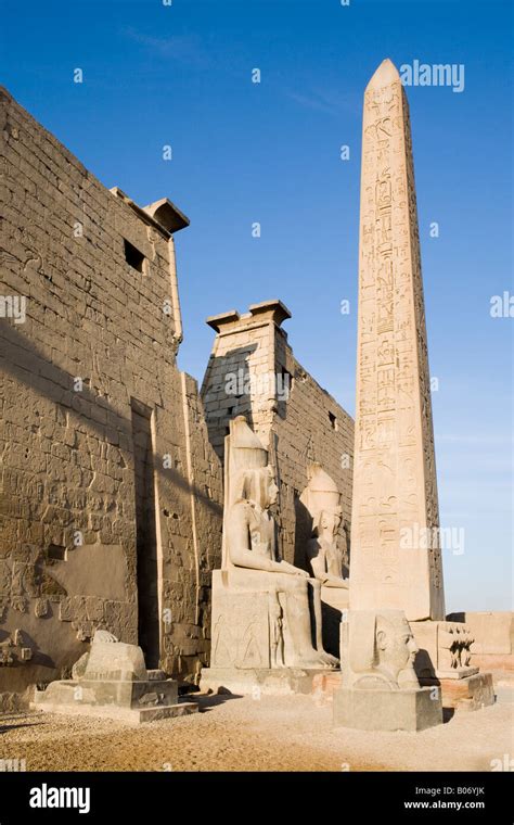 Obelisk and pylon at Luxor temple, Luxor, Egypt Stock Photo - Alamy