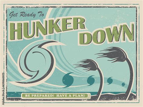 A vintage style poster advertisement for hurricane preparedness Stock Vector | Adobe Stock