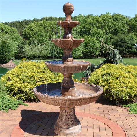 Sunnydaze Large Tiered Ball Outdoor Water Fountain Backyard Garden Feature - 80" - Walmart.com ...