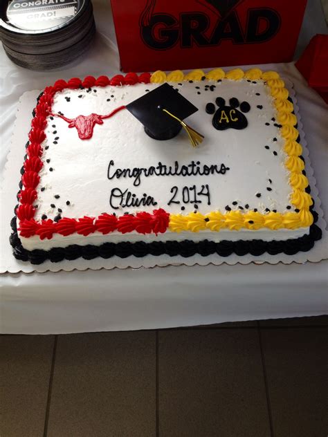 Graduation cake. High school on one side & college on the other. | High school graduation cakes ...