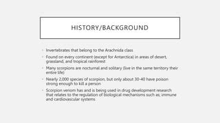 Scorpions and the Pharmacology behind Scorpion Bites | PPT | Free Download