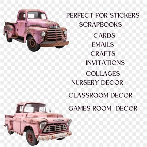 Antique Pink Truck Clipart, Truck Clipart, Antique, Commercial Use, Vintage Farm Truck Clipart ...