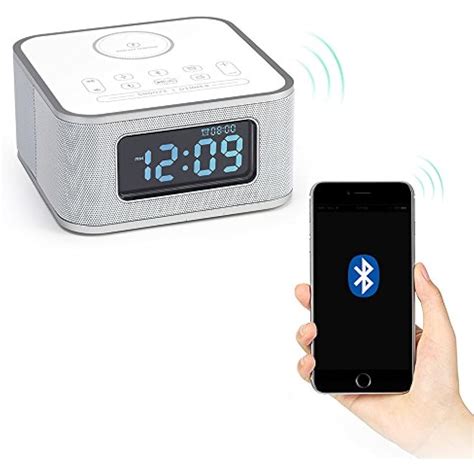 Clock Radios Alarm With - Wireless Charger Bluetooth Speaker And Dimmable USB | eBay