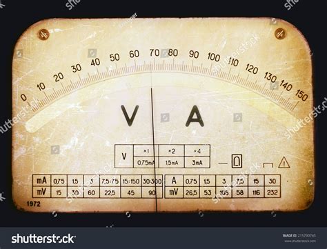 Vintage Voltmeter Scale Stock Photo 215790745 : Shutterstock