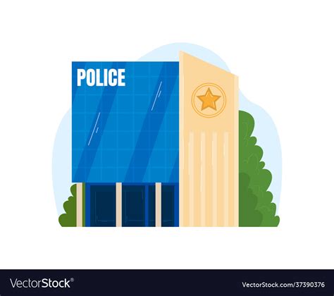 Police building architecture house exterior Vector Image