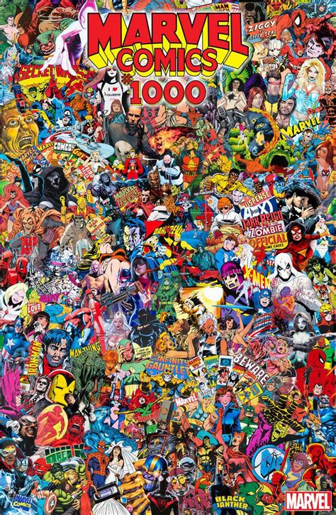 JUN191073 - MARVEL COMICS #1000 COLLAGE BY GARCIN POSTER - Previews World