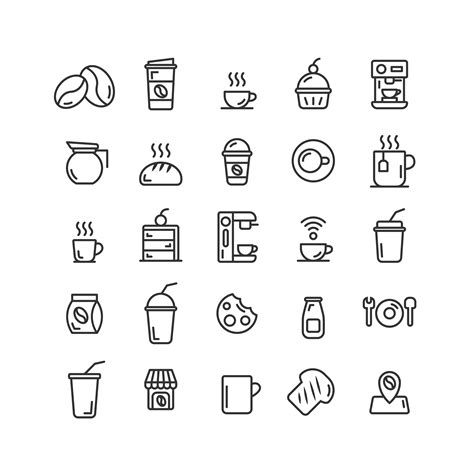 Coffee Icon Set Vector Art, Icons, and Graphics for Free Download