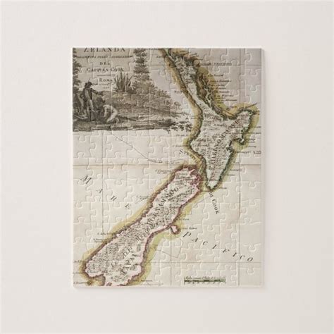 Map of New Zealand Jigsaw Puzzle | Zazzle | Map of new zealand, Map, Vintage map