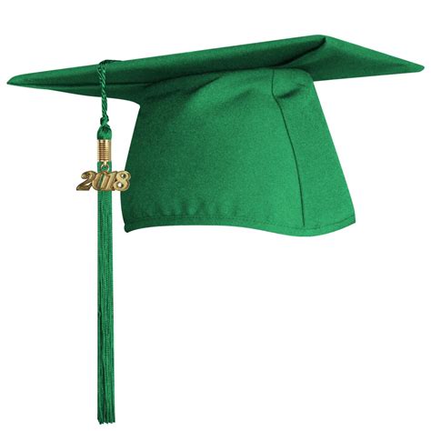 Matte Green Graduation Cap with Tassel|Faculty