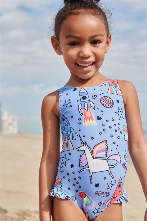 Girls Next Blue Sunsafe Swimsuit (3mths-7yrs) - Blue | Kids swimwear ...