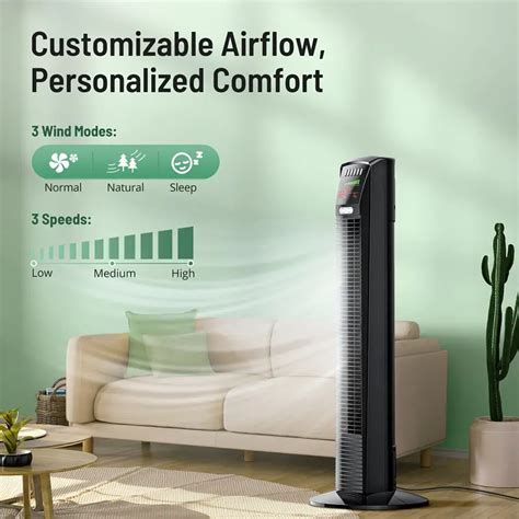 Tower Fans Bedroom Standing Floor Fan Remote 70° Oscillating - Temu