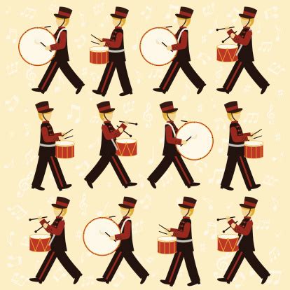 Twelve Drummers Drumming Stock Illustration - Download Image Now - iStock