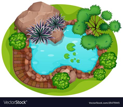 Aerial view garden Royalty Free Vector Image - VectorStock