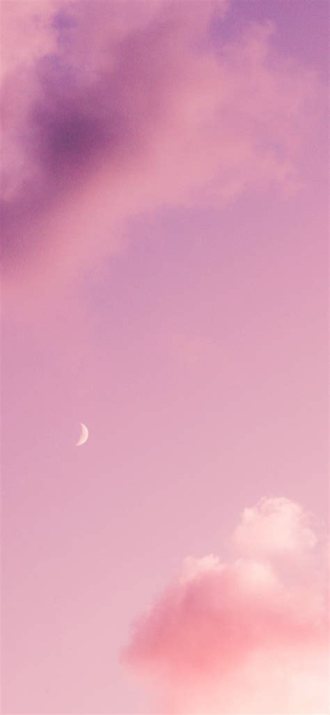 Moon against purple sky iPhone Wallpapers Free Download