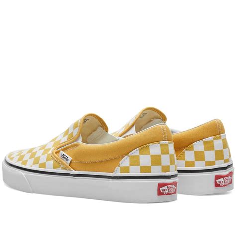 Lyst - Vans Classic Slip On Checkerboard in Yellow for Men