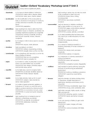 Sadlier-Oxford Vocabulary Workshop Level F Unit 3 - Fill and Sign ...