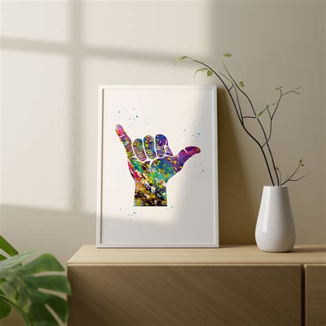 Shaka Hand Sign Hand Gesture Surf Hawaii Culture Poster - Etsy