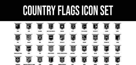 Country Flags Glyph stroke outline icons set 21178003 Vector Art at ...