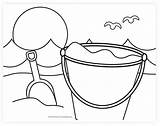 Sand Bucket And Shovel Coloring Page sketch template