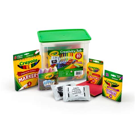 Crayola Creativity Tub, Art Supplies, Gift for Kids, 80 Pieces ...