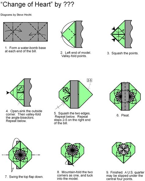 dollar bill origami heart instructions - Google Search Origami Bowl, Origami Star Box, Origami ...