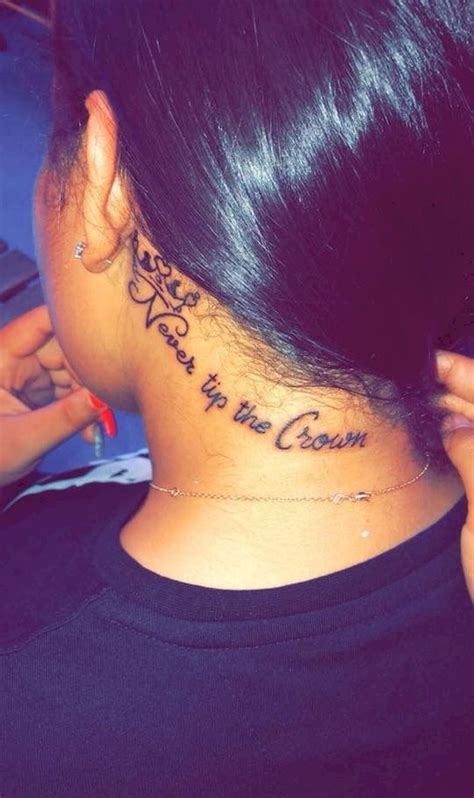 35 Best Tattoo And Inspiring Quotes for Women | Neck tattoos women, Beauty tattoos, Neck tattoo