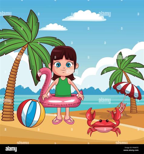 Kid and beach cute cartoons Stock Vector Image & Art - Alamy