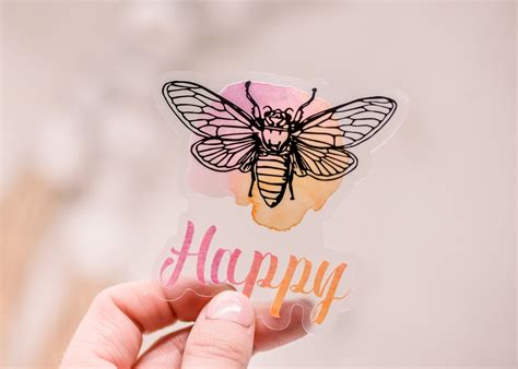 Pack of 50 Stickers, Bee Happy Clear Decal, Wholesale Sticker, Positive Vinyl Sticker - Etsy