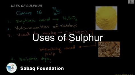 Uses Of Sulphur