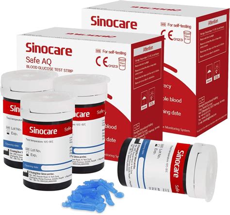 Sinocare Blood Glucose Test Strips Only for Safe AQ Smart & Safe AQ ...