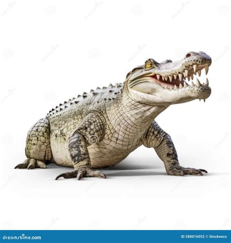 High Quality Crocodile with Teeth on White Background Stock Illustration - Illustration of shot ...