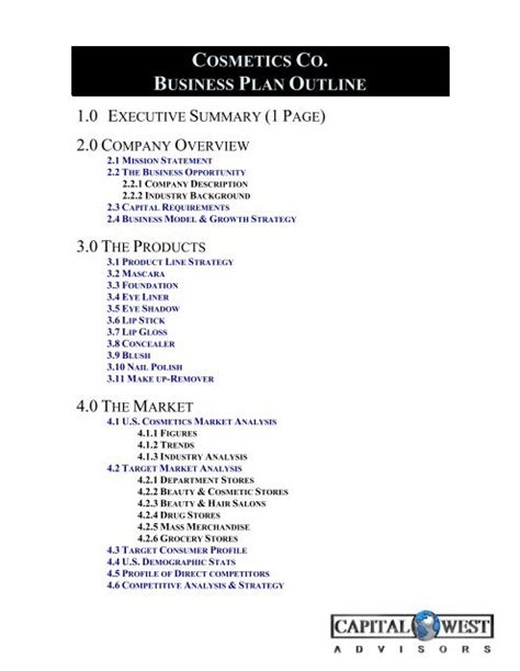 Cusmotic Manufacturing Business Plan Template : 4 Ways To Write A ...