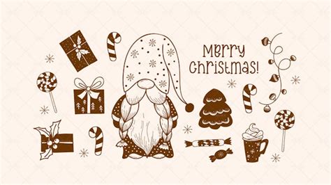 13 Christmas Gnome Doodle Illustrations - Graphics | Motion Array