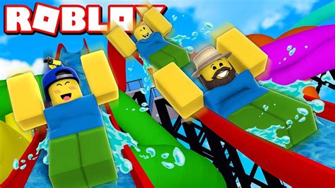 NOOB FAMILY HAVING FUN AT WATERPARK in ROBLOX!!! - YouTube