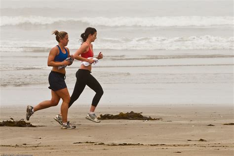 Two female joggers on foggy Morro Strand State Beach | Flickr